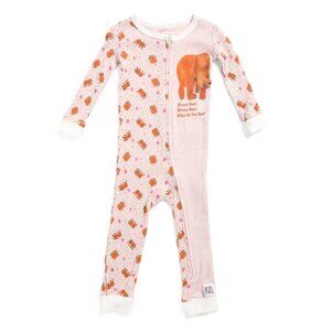 ERIC CARLE Pink Infant Girls Brown Bear Book Pajama Coveralls